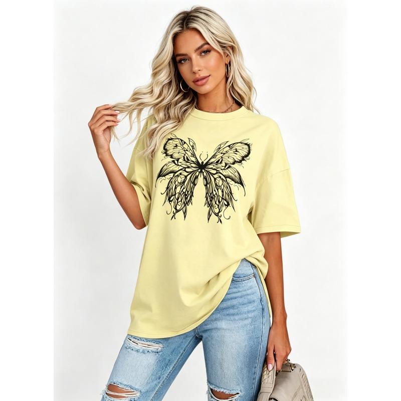 Womens Oversized Tshirt,Graphic Tees,Crew Neck Summer Short Sleeve,Loose Fit Tops,Womenswear, Streetwear, Tshirt, Casual, Minimalist