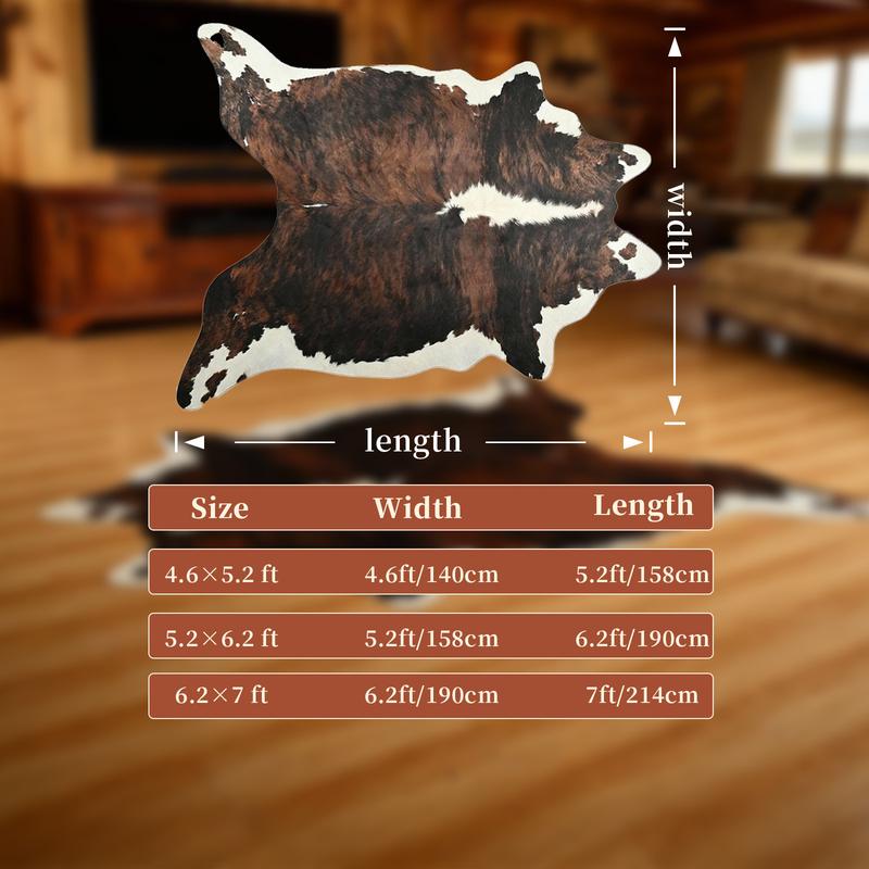 High-grade Faux Cowhide Carpet with Anti-slip Backing for Easy Cleaning Low Pile Rug for Living Room Bedroom Room Decoration Home Decor Polyester Style Western High-grade Faux Cowhide Carpet with Anti-slip Backing for Easy Cleaning Low Pile Rug for Living Room Bedroom Room Decoration Home Decor Polyester Style Western