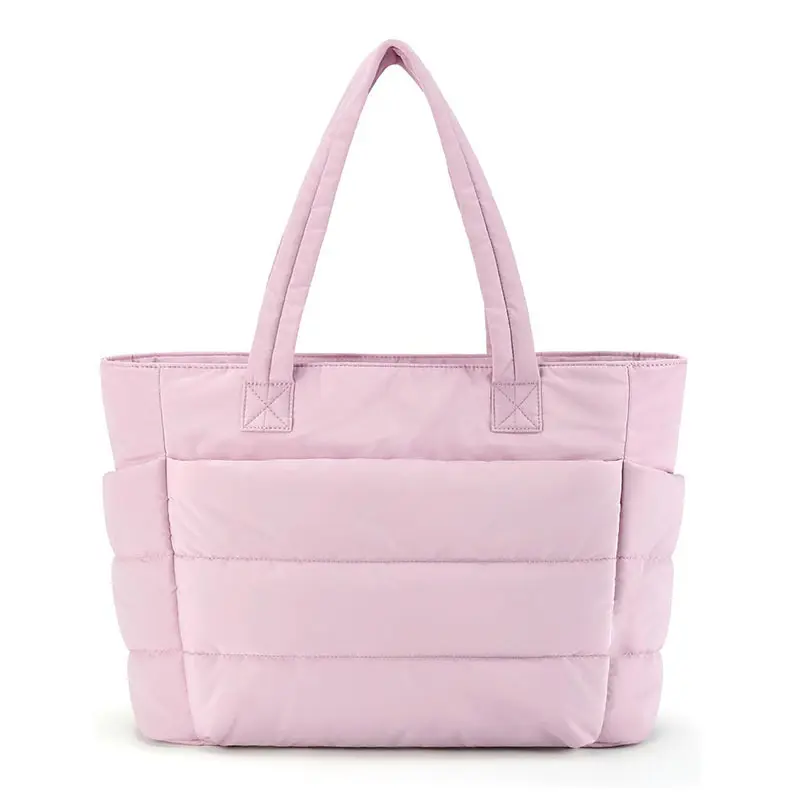 Women Lightweight Puffy Tote Bag, Large Capacity Shoulder Handbag for Travel Shopping Beach Gym