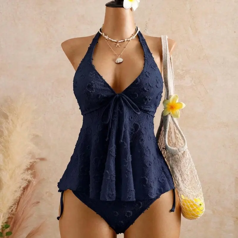 Women's Fashion Tankini Swimsuit, Stylish and Comfortable Beachwear for Summer Vacations, Trendy Two-Piece Swimwear, Tankini Swimwear Set, Swimsuits Tankini