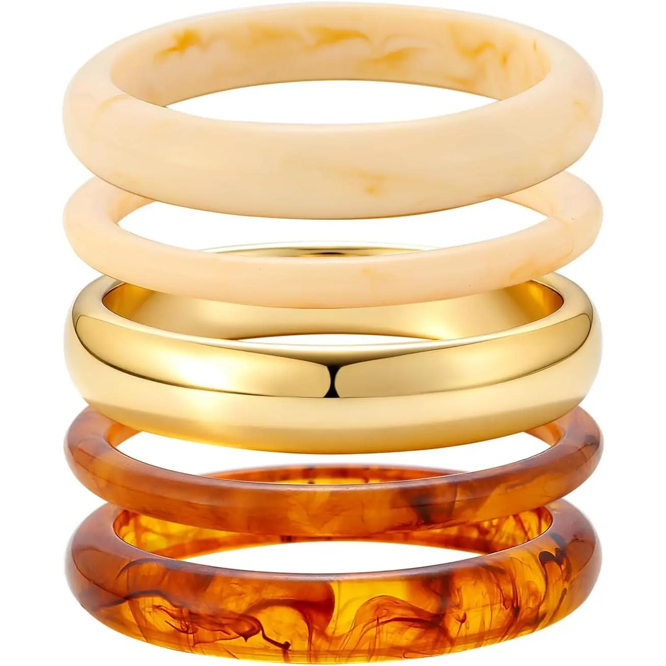 5 count Chunky  Bangle Bracelets for Women Stackable   Bangles Set Brown Bangle Cuff Bracelets Trendy Boho Fashion  for Women