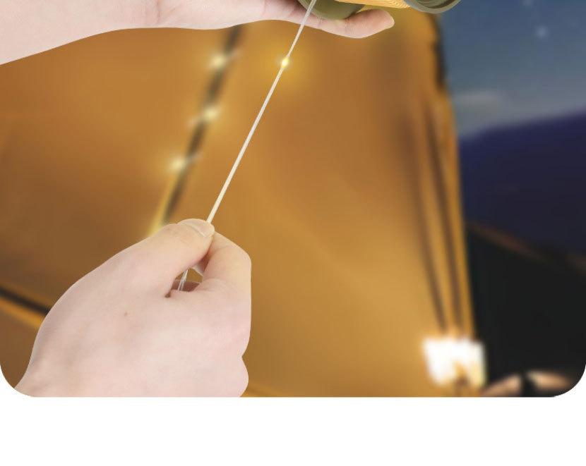 Outdoor Camping String Lights Warm White LED Fairy Lights with Ruler Design Windproof Rope Lantern for Tent Decoration Festival Party Night Lighting