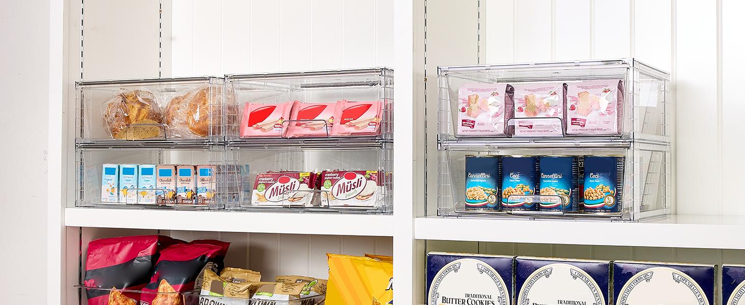 THE WELL KEPT 2 Pack Large Stackable Storage Drawers,Easily Assemble Clear Acrylic Bathroom Closet Undersink Organizers,Plastic Storage Bins for Cabinet,Kitchen Pantry Insert Silicone THE WELL KEPT 2 Pack Large Stackable Storage Drawers,Easily Assemble Clear Acrylic Bathroom Closet Undersink Organizers,Plastic Storage Bins for Cabinet,Kitchen Pantry Insert Silicone