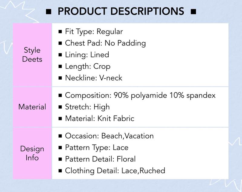 Cider [size 2-10] V-neck Floral Lace Ruched Halter Crop Cami Top