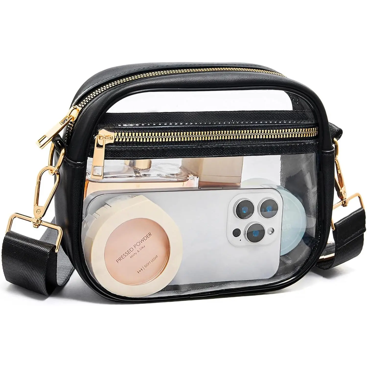 Clear Bag Stadium Approved, Leather Clear Crossbody Purse Bag for Concerts  Events Festivals