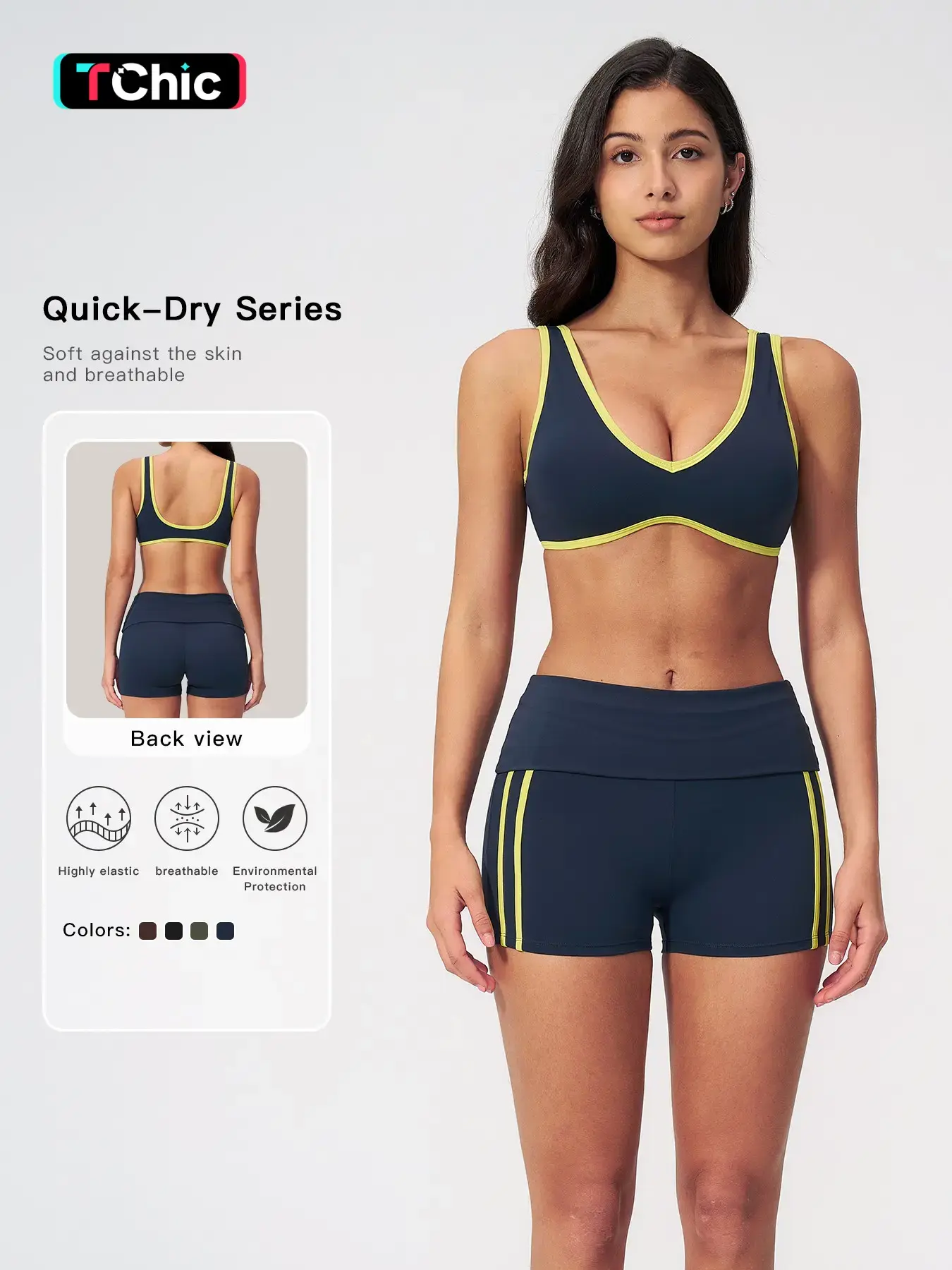 Women's Yoga Set, Shockproof High Waist Tightening Butt Lifting, Versatile Outdoor Fitness Workout, Cross-Border Sports Apparel, Workout Exercise Clothing