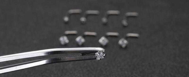 MILACOLATO Hypoallergenic Nose Rings 15count 18G 20G Surgical Stainless Steel Nose Rings Studs L Shaped Screw Studs Rings Cubic Zirconia Nose Ring Labret Lip Nose Piercing Jewelry for Women Men