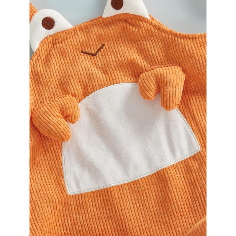 Infant Baby Boy Girl Lobster Costume Corduroy Sleeveless Crab Overall Romper Cosplay Jumpsuit for Party Stage 1-18 Months