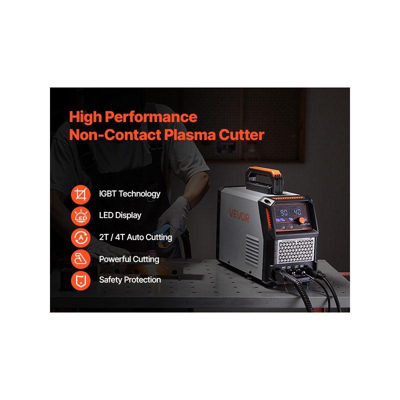 VEVOR Plasma Cutter, 50A Non-Touch Pilot Arc Plasma Cutting Machine, 110V/220V Dual Voltage Digital Display IGBT Inverter - with 2T/4T Function Adjustable PA/PT Time for Home Repairs, Workshops VEVOR Plasma Cutter, 50A Non-Touch Pilot Arc Plasma Cutting Machine, 110V/220V Dual Voltage Digital Display IGBT Inverter - with 2T/4T Function Adjustable PA/PT Time for Home Repairs, Workshops