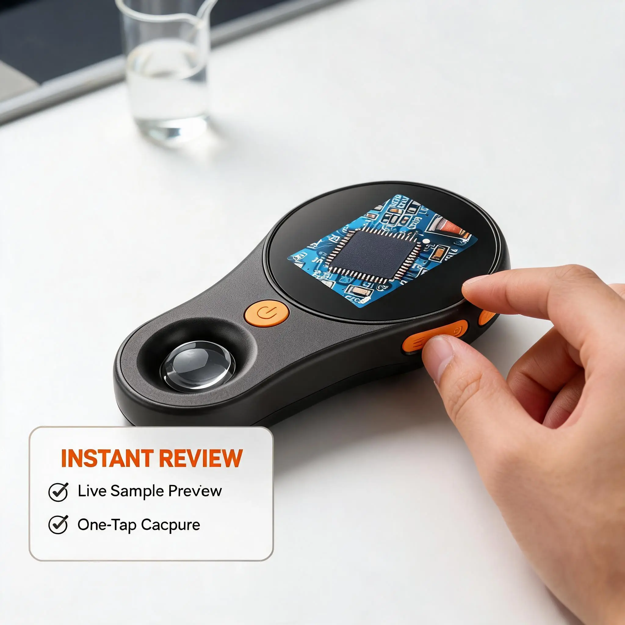 Handheld Compact Digital Inspection Microscope, 500X Max Magnification with Ultra‑Macro Lens & Built‑in Digital Screen, Portable Inspection Tool for Electronics Repair, Scientific Research & Educational Use