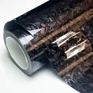 Ultra Glossy PET Black Carbon Fiber Vinyl Wrap Film Self Adhesive Car Motorcycle DIY Sticker Decal With Air Release