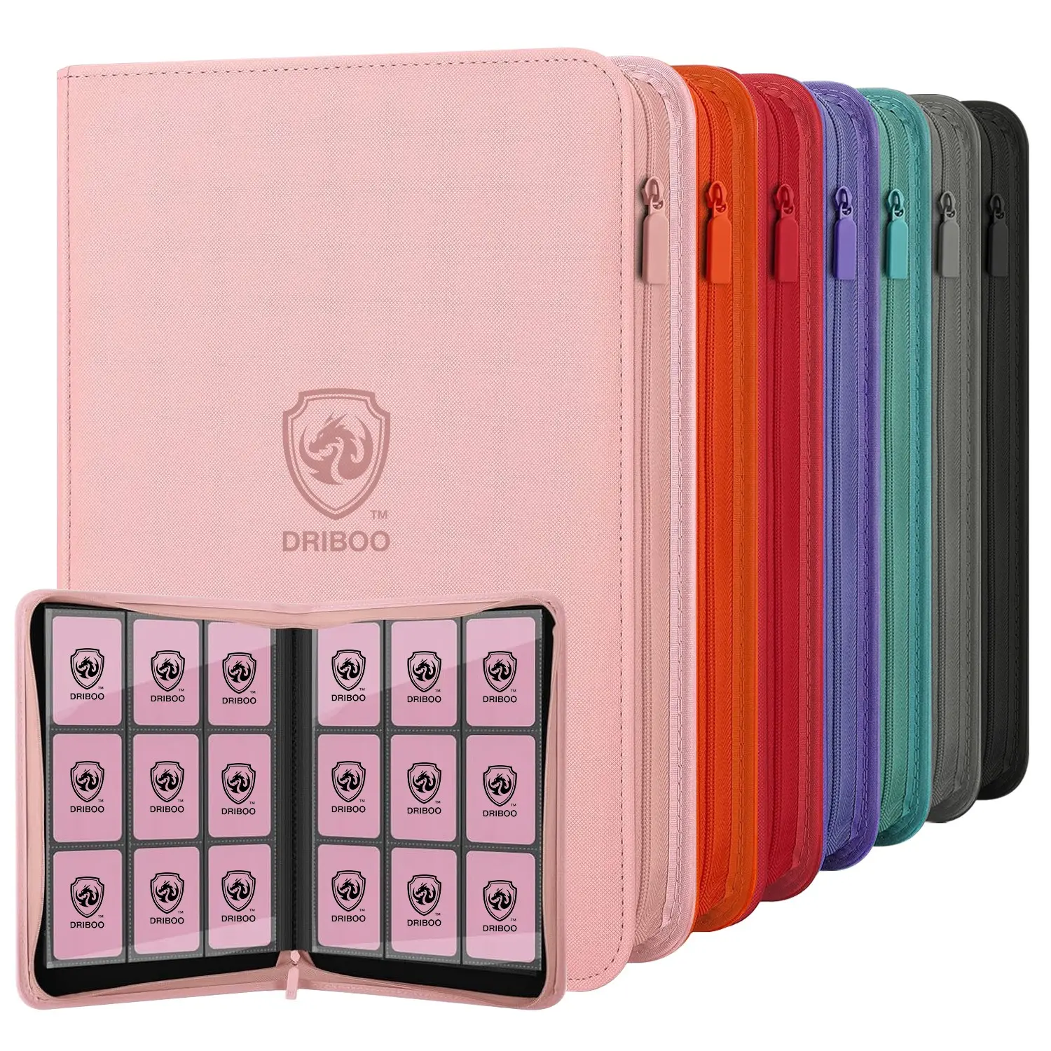 9 Pocket Colorful Zipper Card Case, 360 Pockets PU Leather Waterproof Storage, Trading Card Storage, Ideal for Collecting Game Cards, Anime Cards, Sports Cards, Star Cards