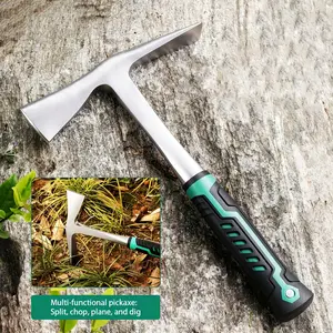 Multi-functional Pickaxe with Ergonomic Non-Slip Handle, Dual-Head Mattock Axe for Root Chopping, Edging & Digging Yard Work