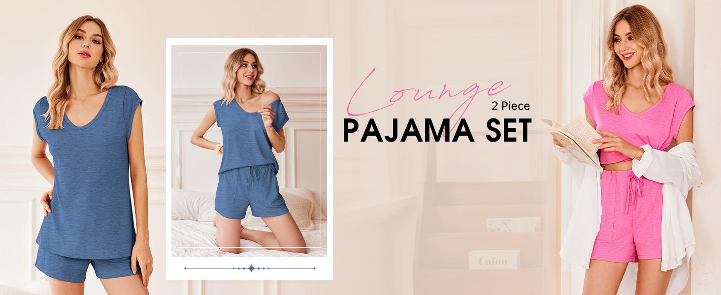 Pajama woman Women's Pajama Set 2-Piece Casual Set Comfortable Short-Sleeve Top and Shorts Cute Sleepwear Set S-XXL Easter Gift Birthday Gift