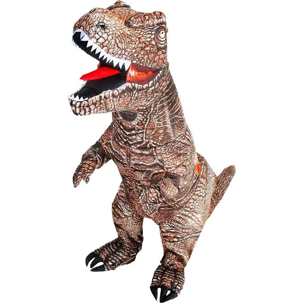 Adult Inflatable T-Rex Dinosaur Costume - Funny Blow Up Raptor Onesie Full Body Halloween for Men Women Teens(Gift)