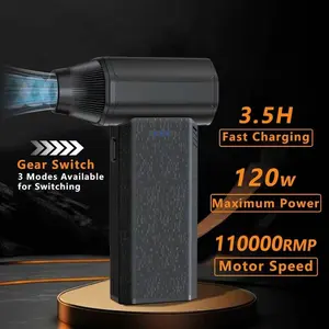X113 High-speed powerful fan - 110,000 RPM Electric Air Blower for Keyboard & PC Cleaning,Electric Air Duster 4 Outlet Nozzles  ,  Jet Duster for Work, Car, and Home