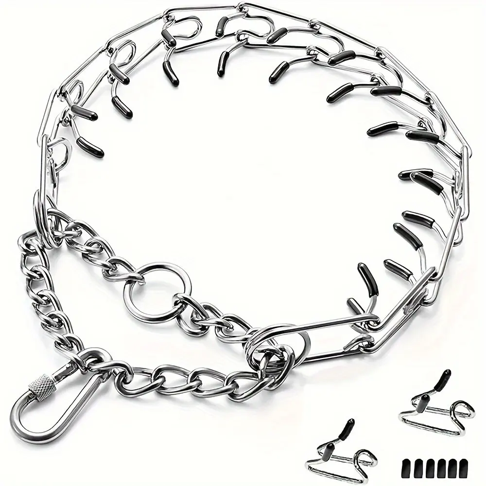 Dog Prong Training Collar, Dog Choke Pinch Collar With Rubber Tips For Small Medium Large Dogs