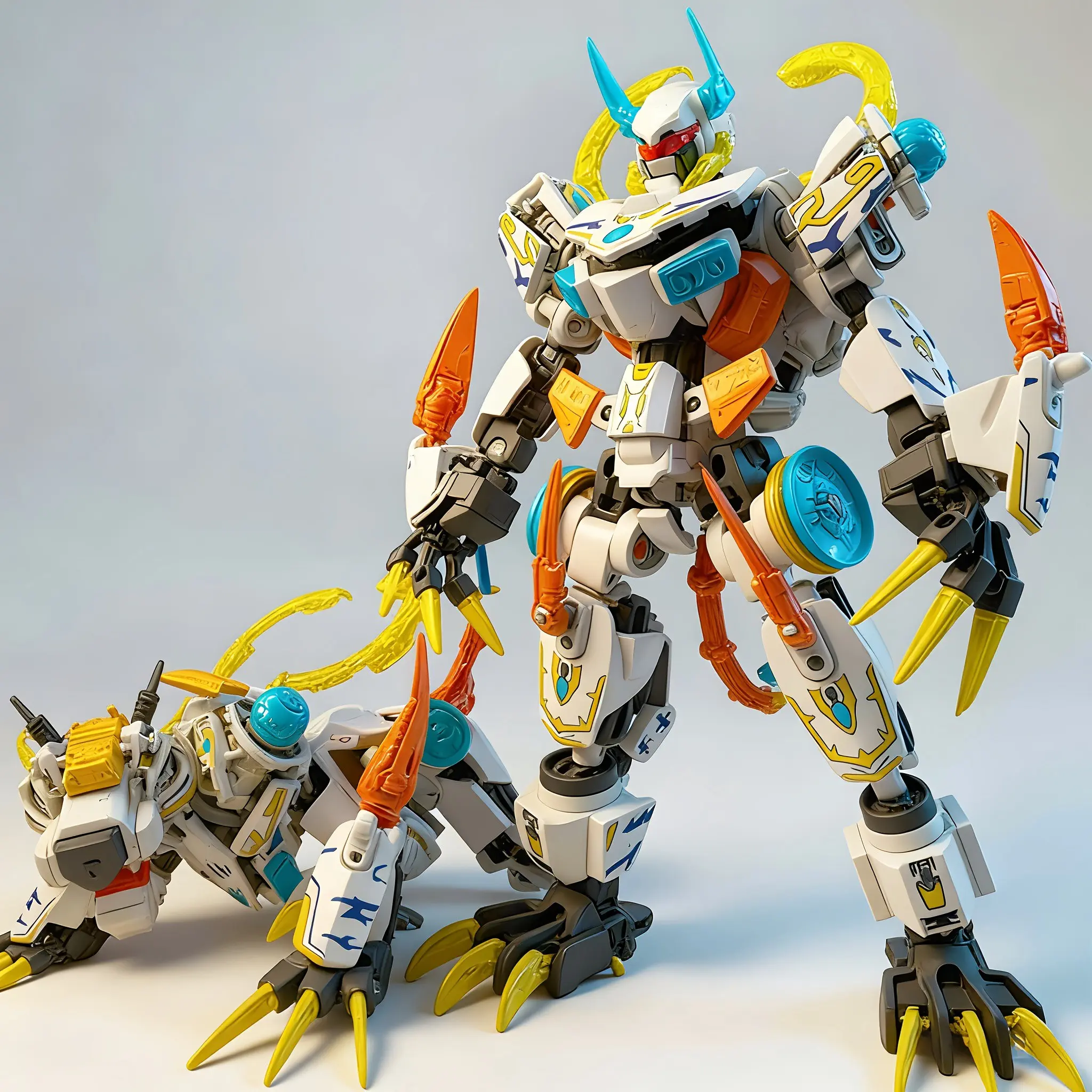 455pcs Superhero Transforming Robot White Tiger Mecha Building Blocks Model Kit, Creative Model, Birthday Gift for Boys Ages 6 and Up, Interlocking Toy Set