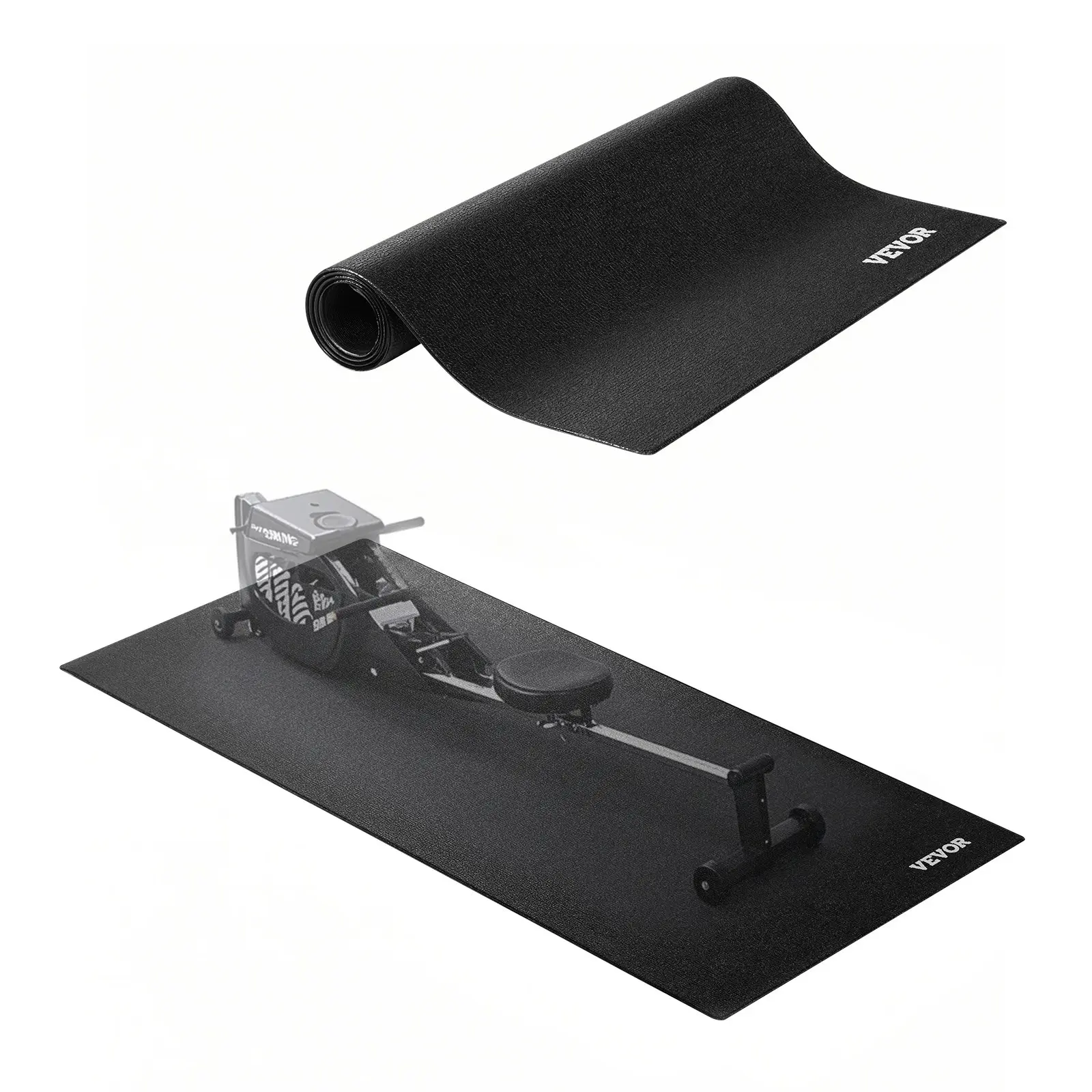 【DealsForYouDays】VEVOR dd-qxd-006 Treadmill Mat for Carpet & Flat Floors, 23.62x51.18x0.16 in High-Density PVC Floor Protector, Durable Fitness Elliptical Mats, Vibration-Absorbing, Waterproof, Non-Slip, Easy-Clean for Home Gym, Inches