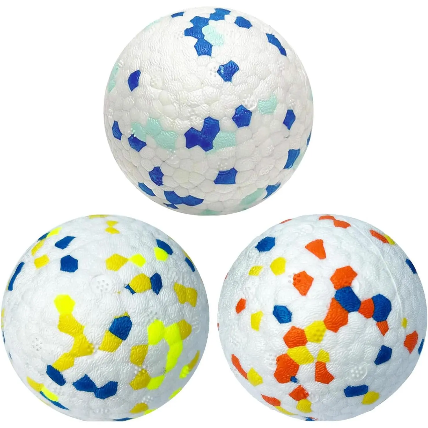 3Pack Dog Ball Toys Indestructible Dog Ball Float On Water Fetch Bouncy Durable Solid Rubber Ball  Puppy Small and Medium Dogs Playing Toys (3Pcs-2.55'')