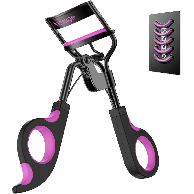 Eyelash Curler with Pads, Lash Curler with 5 Extra Silicone Replacement Pads, Achieve Perfect Curls in 5 Seconds