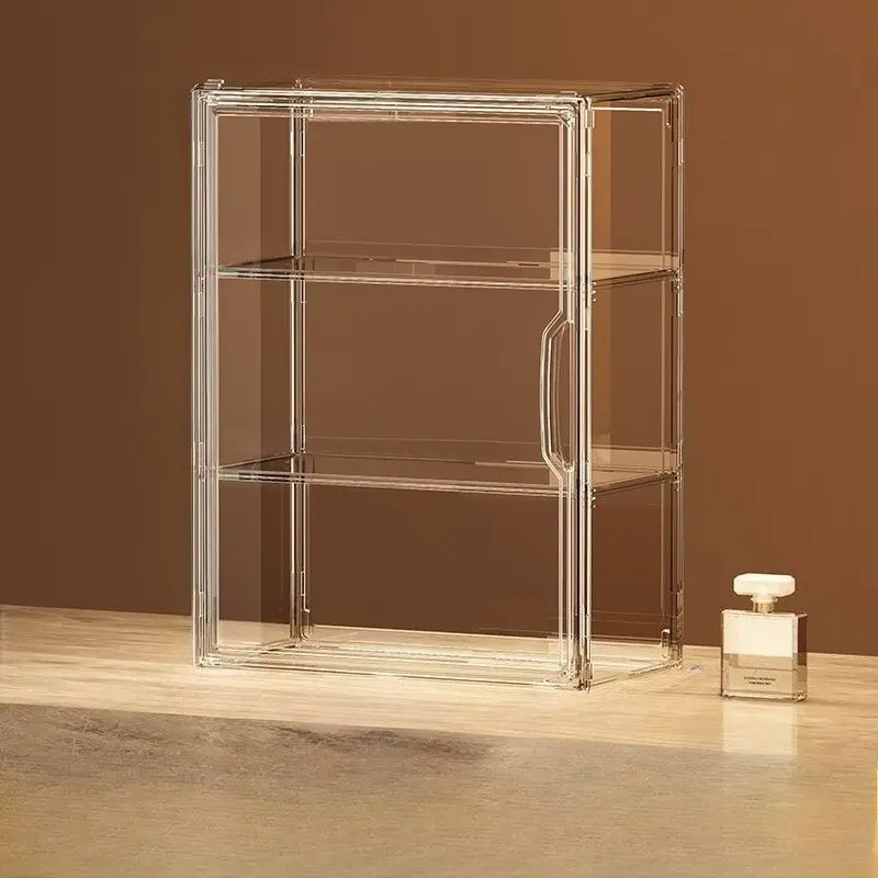 Transparent Acrylic Storage Box with Base, Ideal for Cosmetics, Toys, Jewelry, Collectibles, Space-Saving Organizer, Dust-Proof Display Cabinet