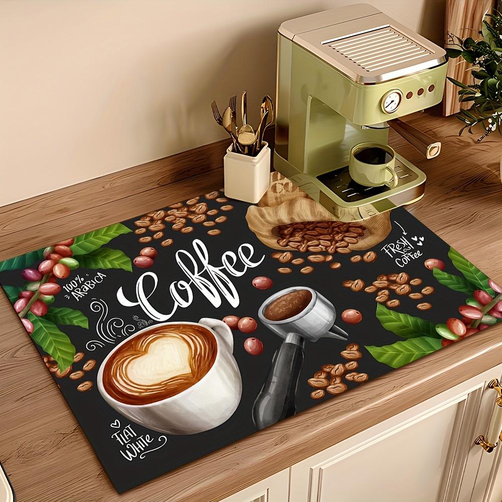 A Drying Mat for Tableware, Suitable for Coffee Machines, Kitchen Tables, And Countertops, Featuring Absorbent And Non-Slip Properties, Ideal for Kitchen And Dining Room Settings, As Well As Home Decor.