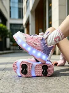 Kids' Roller Skates Unisex Glowing Inline Skates Detachable Wheels Sporty Breathable Casual Shoes Student Trendy Footwear Shoes with Wheels