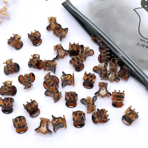Cute Leopard Pattern Hair Claws Set, Mini Size Decorative Hair Clips, Fashion Hair Accessories for Women & Girls, Minimalist Headwear Suitable for Thick Hair, Hair Bun Accessories, Tropical Hair Accessories, Hairclips