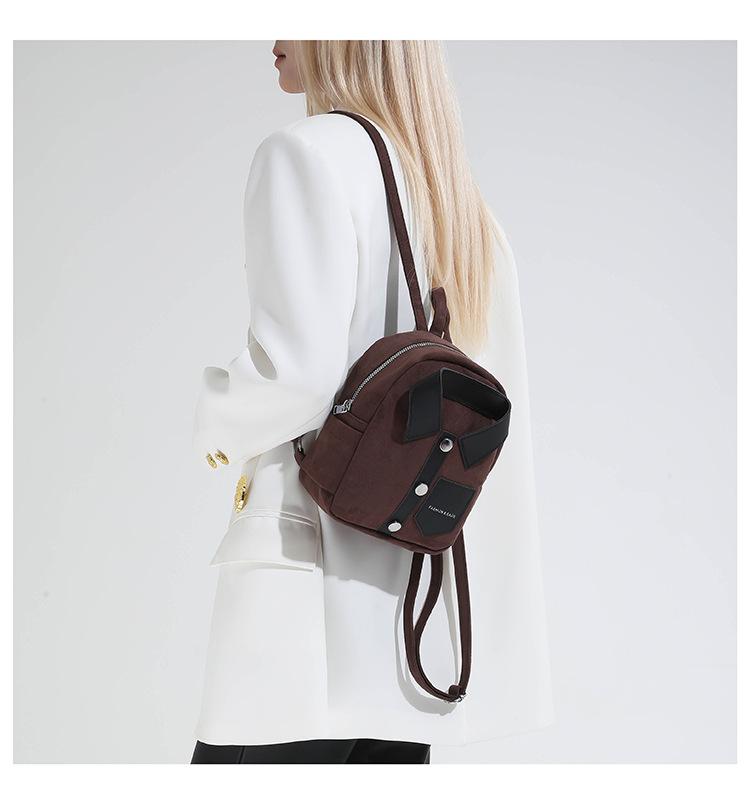 Korean-style niche design personalized shirt backpack, compact and lightweight women's backpack, casual and fashionable women's bag