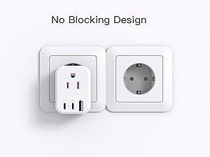 SQ-APT017 European Travel Plug Adapter for International,  Italy Spain Power Adapter 2 Outlets 2 USB C Ports, Type C Adapter Travel Cruise Essentials for US to Most Europe France Germany EU, 2 Pack