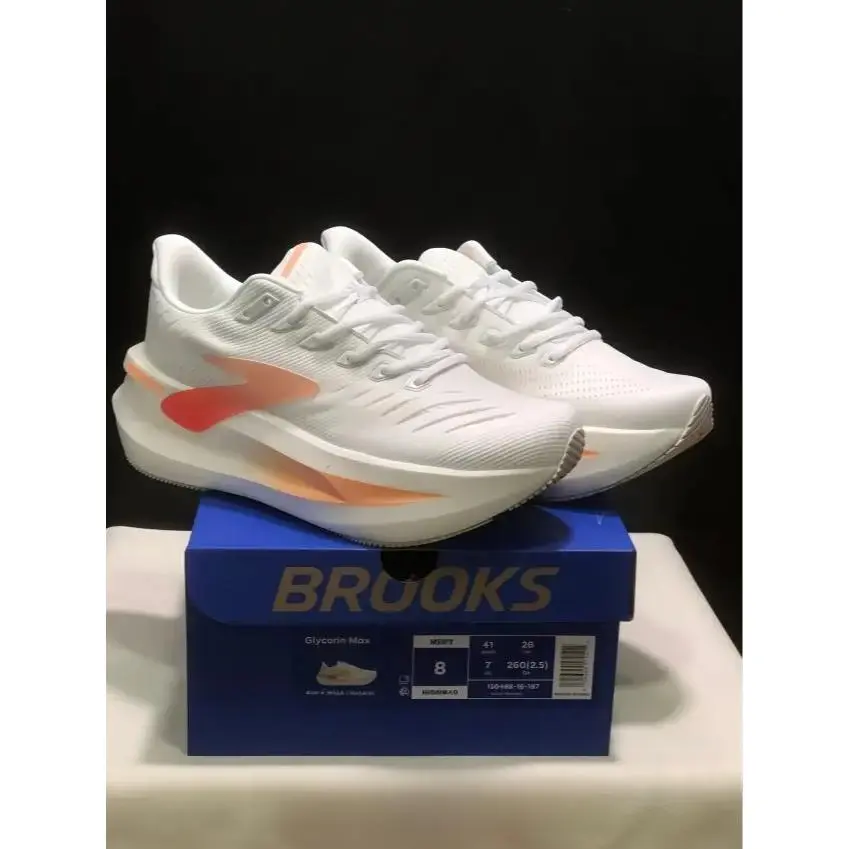 Glycerin Max 2 White Orange Gradient Mesh Running Shoes High Cushion Sole, suitable for daily jogging marathon long-distance fitness training