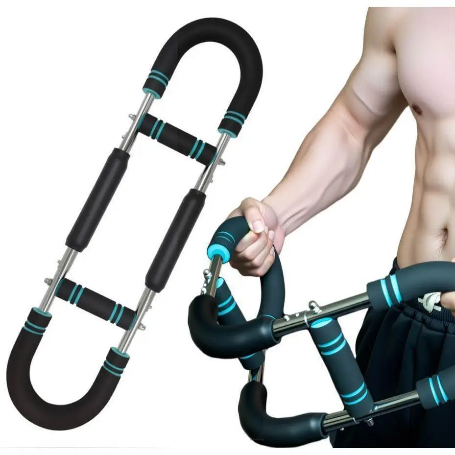 Twister Arm Exerciser Adjustable Spring Workout Bar for Forearm Triceps Chest Strengthener Portable Home Fitness Equipment U60-120lbs Kit