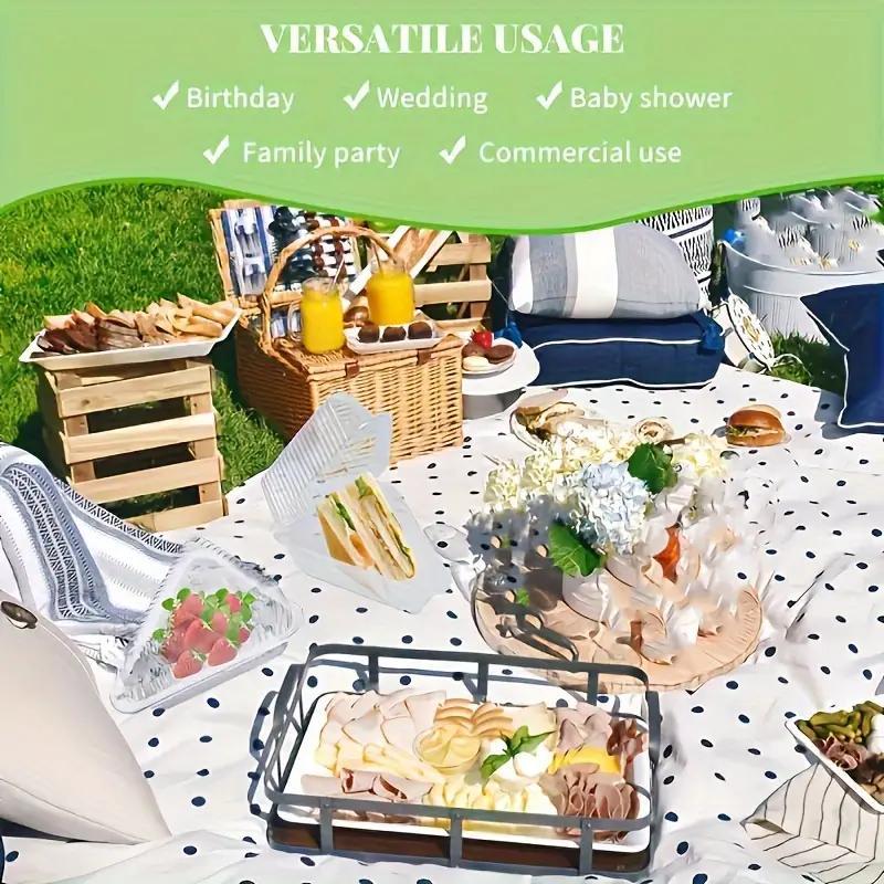 Disposable Triangular Transparent Plastic Hinge Outer Container, 100pcs Clear Cheese Cake Container, Baking Utensils for Families, Bakeries, and Cafes, High Quality Plastic, Food Grade Plastic