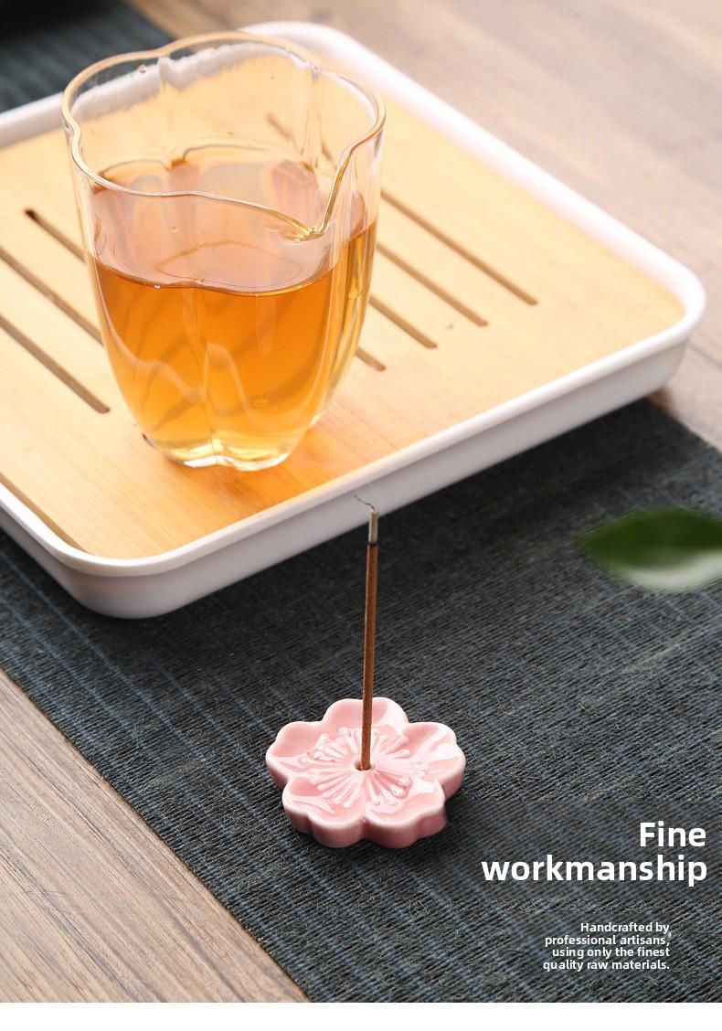 Cherry Blossom Mini Incense Holder & Tray for Sandalwood & Agarwood Sticks - Decorative Design incense stick