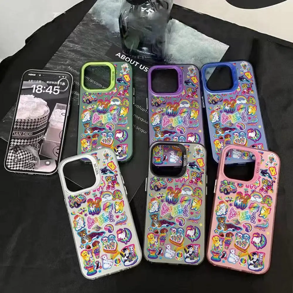 Lisa F-Franks Labels Phone Case for iPhone 17 16 15 14 13 12 11 Pro Max Air Silver Hard Cover