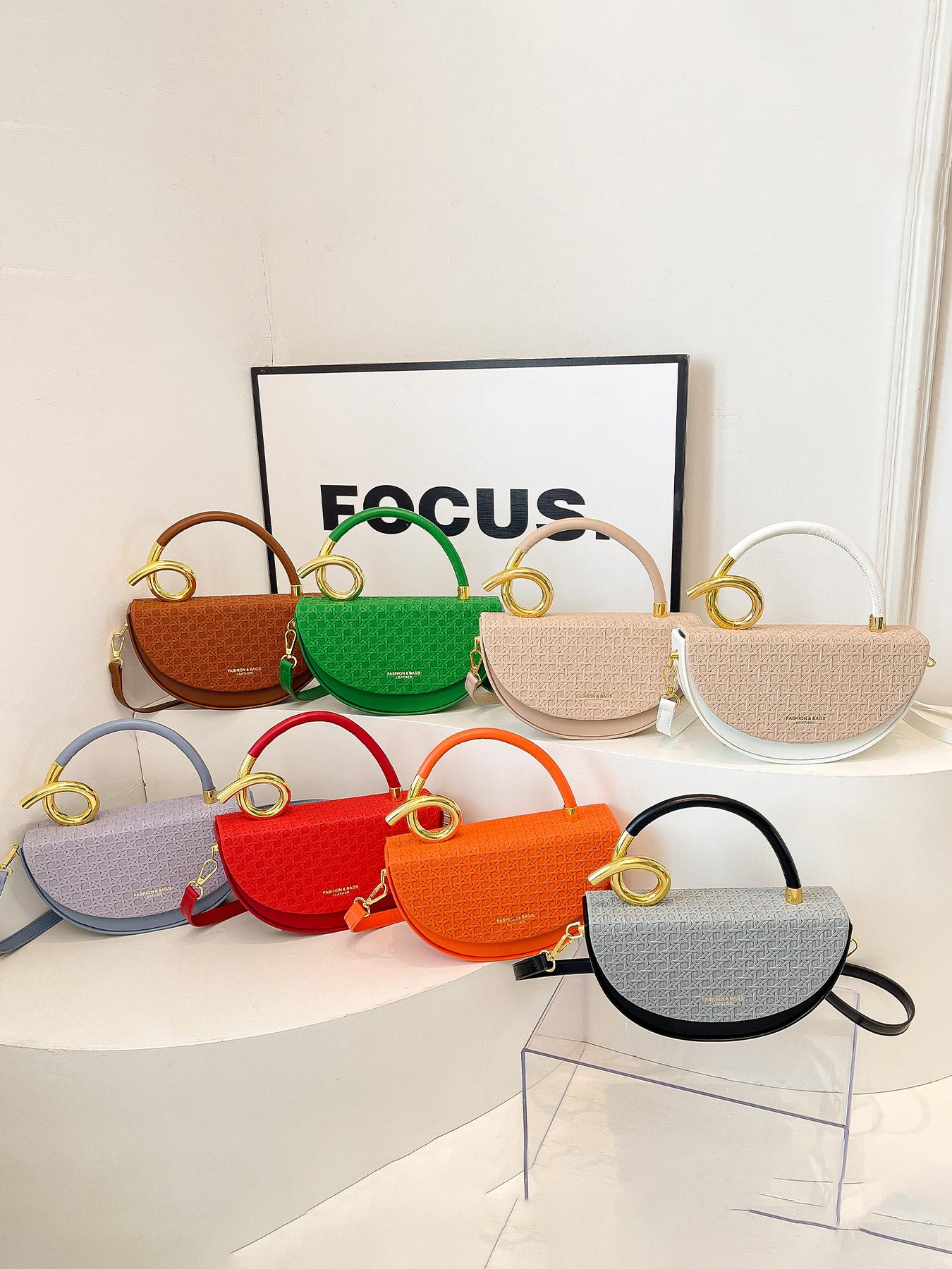 Women's Fashionable Solid Color Handbag, Elegant Bag, Casual Versatile for Daily Commuting, Party, Date, Shopping, High-end Commuter Bag