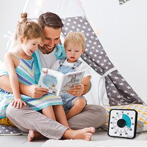 60-Minute Visual Countdown Timer, 7.5-Inch Oversize Classroom Visual Timer for Kids and Adults, Durable Mechanical Kitchen Timer Clock with Magnetic Backing (Blue)