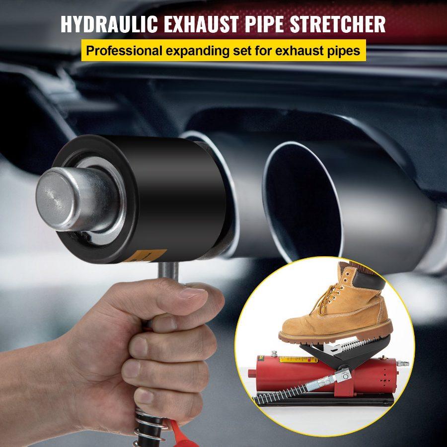 VEVOR Hydraulic Exhaust Pipe Expander, 1-5/8 to 4-1/4 size, 10 T Manual Hydraulic Pipe Stretcher with 4 Dies and 2 Storing Case for Copper, Aluminum Tubes in Car Repairing
