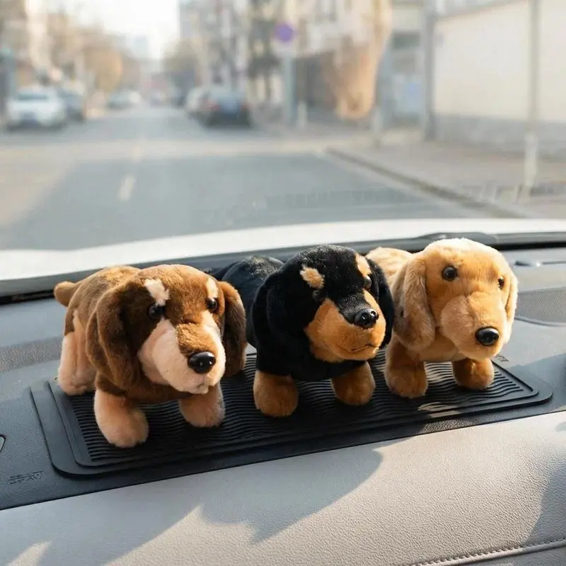 New Happy Little Dachshund Plush Toys Stuffed Soft Lifelike Short Hair Puppy Doll Pretty Room Decor Children Festival Gift