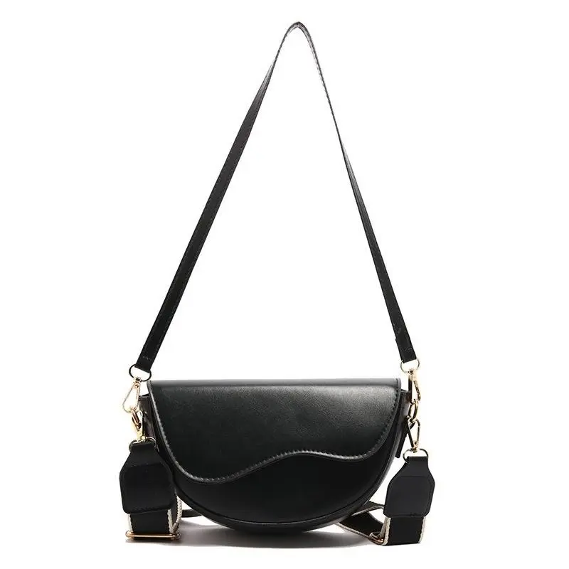 New Trendy Vintage Wide Strap Crossbody Bag  Women, Stylish Minimalist Convertible Shoulder Purse, Lightweight Casual Fashion Handbag  Daily Outings, Shopping, Work Commute and Everyday Use