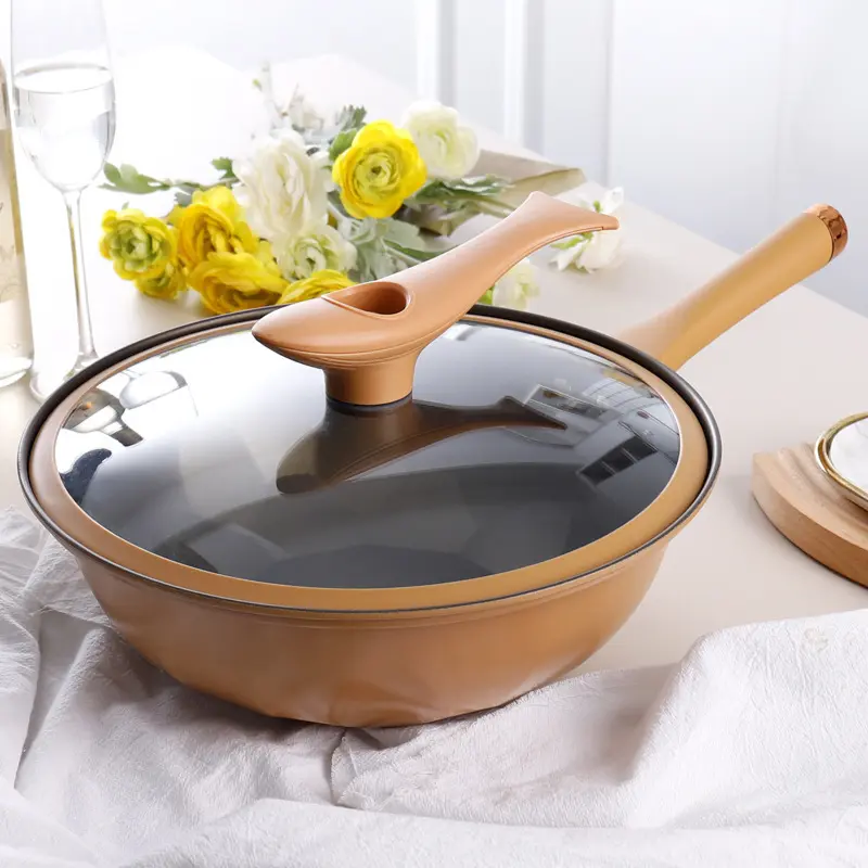 Home-use clay pot with micro-pressure non-stick coating, 32cm stewing pot with steamer, suitable for all stoves, factory direct supply wok