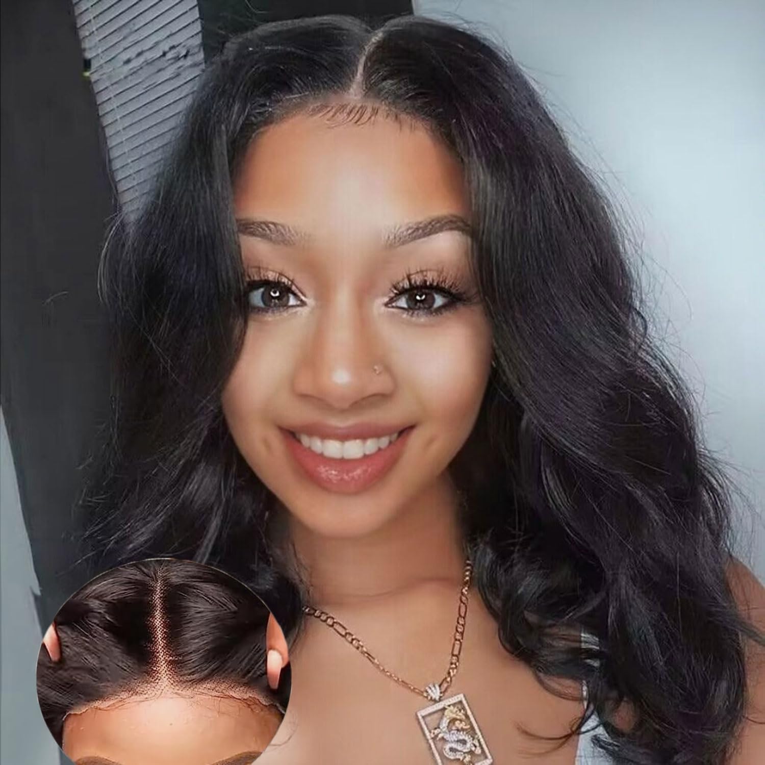 Bling Hair Body Wave 5x5 HD Lace Ready to Go Glueless Wigs Human Hair Easy Wear Pre Plucked Pre Cut Pre Bleached 6x4 Lace Closure Wigs 180% Density Long Wavy for Black Women Natural Color with Baby Hair For Black Women