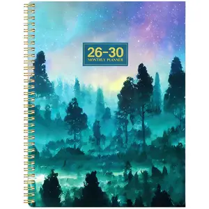 2026-2030 Monthly Planner/Calendar - January 2026 to December 2030, 5-Year Monthly Planner, Aurora Dark Forest Themed Cover Design Notebook, Yearly Calendar Planning, Monthly Tabs, 60-Month Calendar, 5.5 x 8.3 inches, Thick Paper, Elastic Cover, Durable D