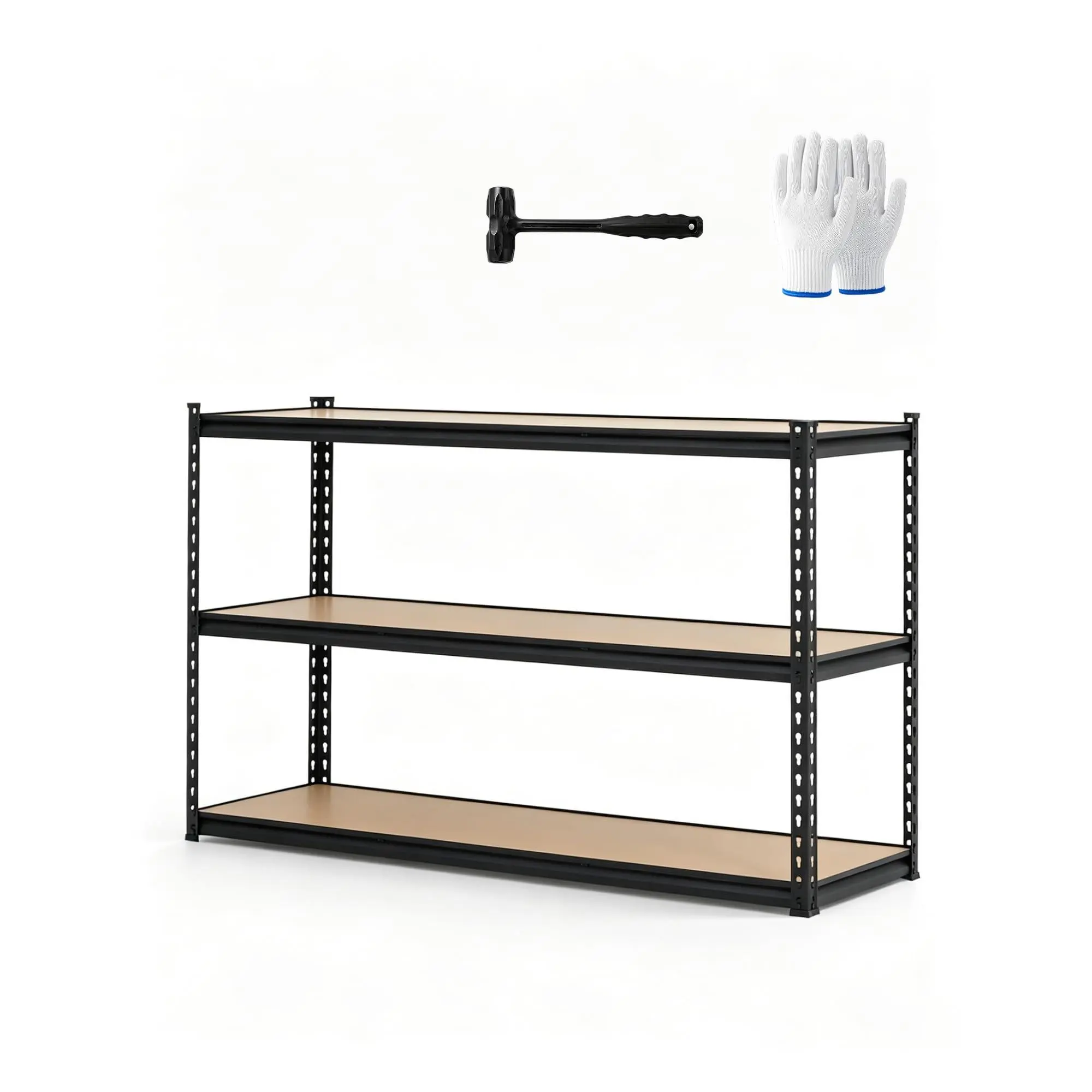 Garvee 3-Tier Heavy-Duty Garage Shelving Unit, Adjustable Freestanding Carbon Steel Storage Rack, 1500 lb Capacity, Multiple Sizes: 36W x 24D x 36H / 48W x 24D x 36H in for Garage/Basement/Pantry/Warehouse