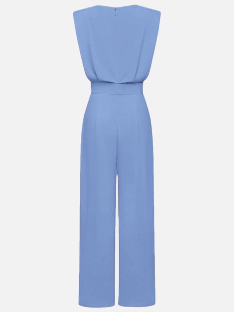 Women's Solid Color Sleeveless Jumpsuit, Elegant Fashion Casual Commuter Jumpsuit for Daily Outdoor Wear, Women Jumpsuit for Summer