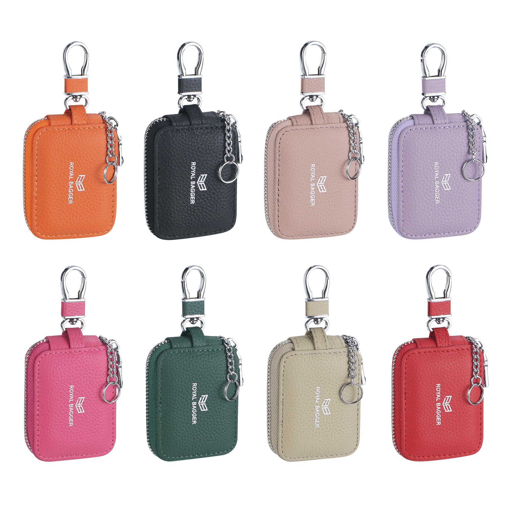 Royal Bagger Mini Earphone Bag Genuine Leather Zipper Key Wallet with Keychain, Portable Headphone Case for Men & Women 3901 Royal Bagger Mini Earphone Bag Genuine Leather Zipper Key Wallet with Keychain, Portable Headphone Case for Men & Women 3901