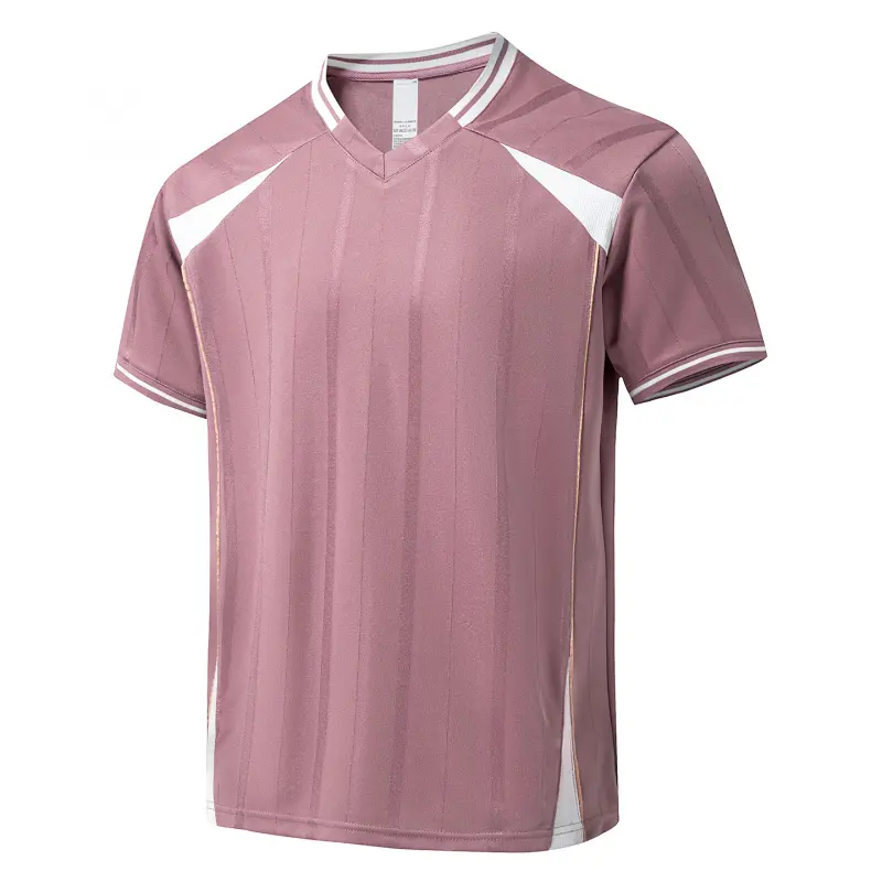 Men's V-neck Short Sleeve Baseball Jersey Tee, Striped Ribbed Collar And Cuffs Geometric Panel Contrast Stitching Vertical Striped Jacquard Breathable Mesh Fabric Loose Oversized Retro Streetwear Top For Hip-hop   men's summer t shirts   # SummerWins