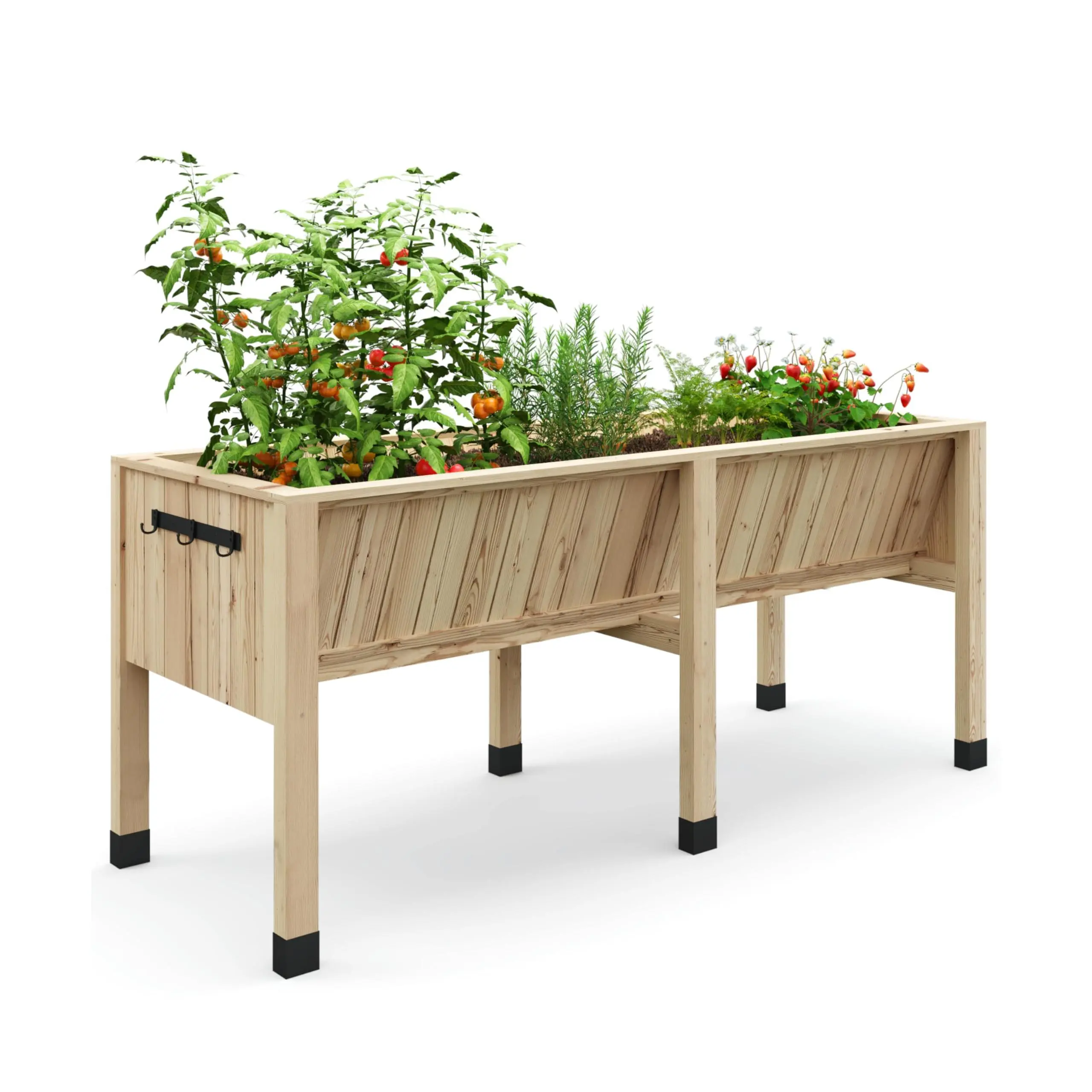 Raised Garden Bed (72x26x30in) - Elevated Wood Planter Box Stand with Legs for Outdoor Patio, Backyard Users, 300lbs Cap. for Plant Growing, Raised Garden Beds, Rectangular Box