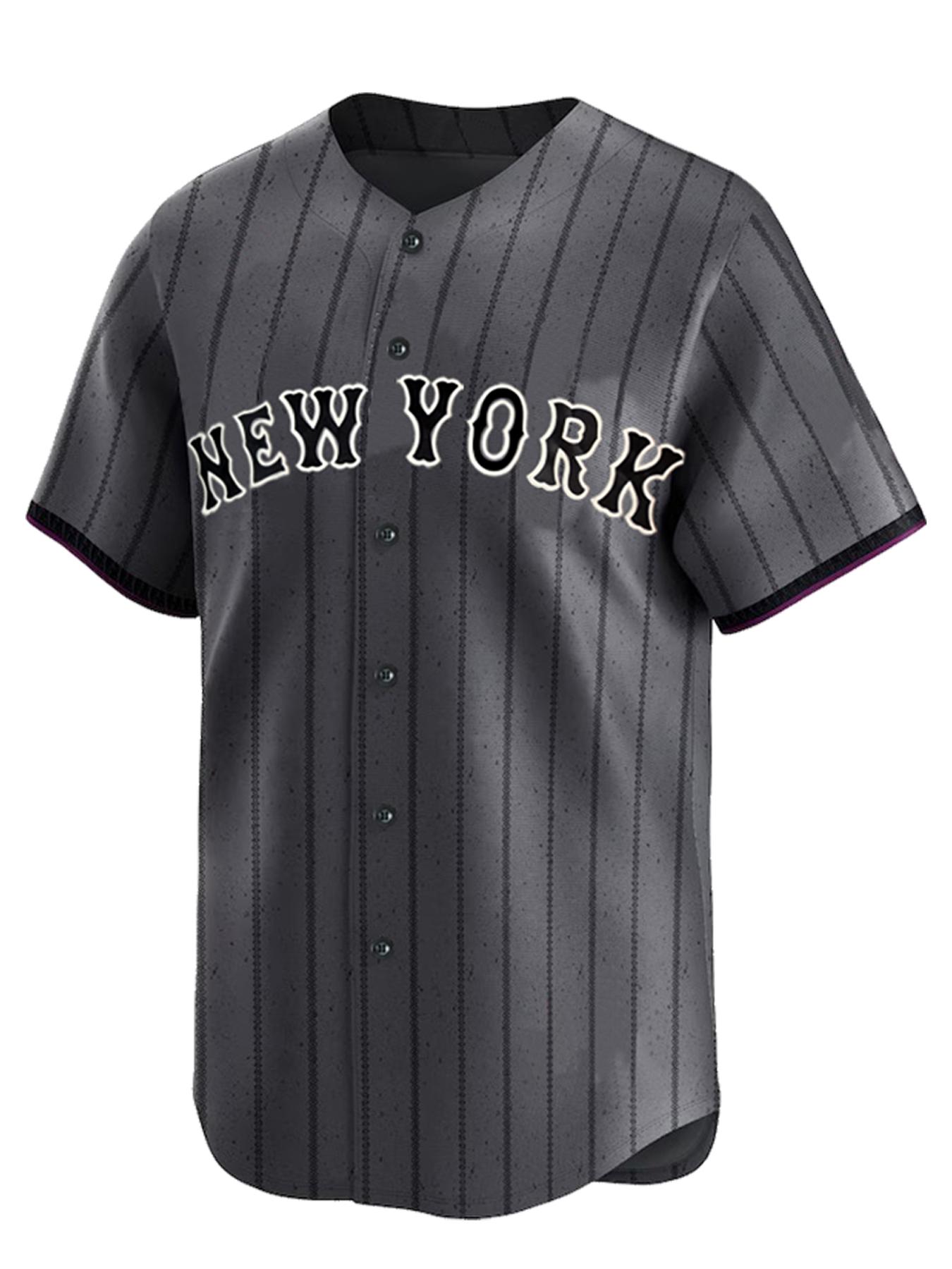 Men's Letter & Figure Patched Button Front Baseball Jersey, Casual Loose Short Sleeve V-Neck Baseball Top for Fall & Winter, Basebal Christmas Gifts, Men's Sportswear for Training & Competition, Jersey Shirts